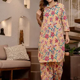FEATHERS CLOSET Floral Printed Tunic With Patiyala Co-Ords-picture-50