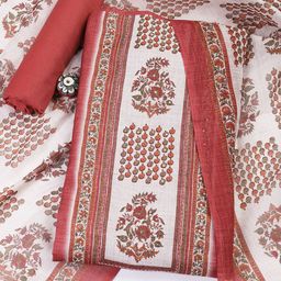 Meena Bazaar Floral Printed Sequinned Unstitched Dress Material-20