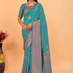 Moda Rapido Woven Design Zari Silk Cotton Kanjeevaram Saree-image-104