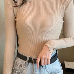 Outzidr Women Fitted Ribbed Top-image-32