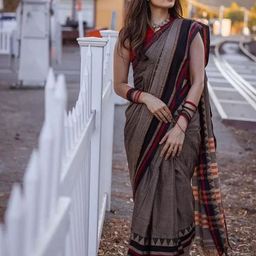 DEVIKA TEXTILES Woven Design Pure Cotton Narayan Peth Saree-image-32