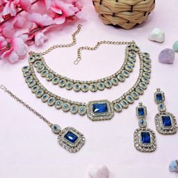VATSALYA creation Gold-Plated Artificial Stones Alloy Jewellery Set-image-88