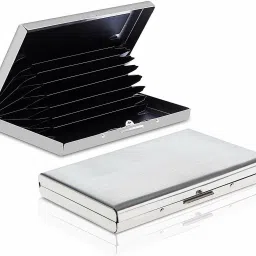 Premium Silver Eight Slot RFID Blocking Credit/Debit 8 Card Holder-image-7