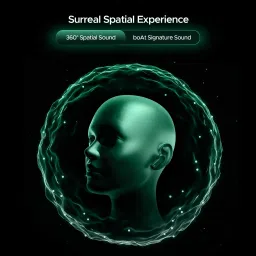boat Nirvana Space w/ 360 Spatial Audio, ANC(~32dB), 100HRS Battery & Dual Pairing Bluetooth Headset image 4