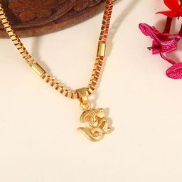 Estele Unisex Gold-Plated Contemporary Pendant With Chain-image-90
