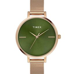 Timex Women Brass Dial & Stainless Steel Straps Analogue Watch TWEL155SMU04-image-92