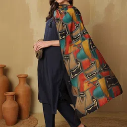 Anouk Women Dyed Regular Pure Silk Kurta with Trousers & With Dupatta-picture-33