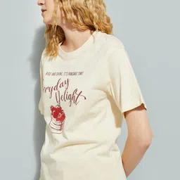 max Women Graphic Printed Round Neck Cotton T-shirt-image-20