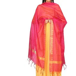 Karthav Fashion Floral Woven Design Chanderi Dupatta With Zari-picture-53