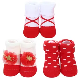 Babymoon Kids Pack Of 3 Printed Cotton Non-Skid Anti Slip Ankle-Length Socks-image-39
