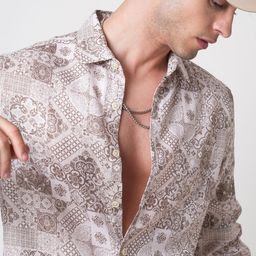 VASTRADO Men Classic Slim Fit Opaque Printed Casual Shirt-image-62