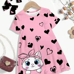 Billion Girls Heart Print A-Line Dress-63