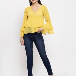 KASSUALLY Self Design Georgette Empire Top-image-64
