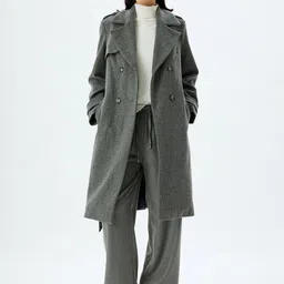Koton Long Sleeve Double-Breasted Overcoat-picture-30