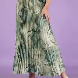 LookShine Abstract Printed A-Line Maxi Skirt-picture-1