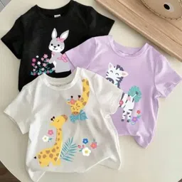 DAMN GUD DG Kids Pack of 3 Cotton Printed T-shirt-picture-47