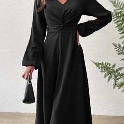 bebe Puff Sleeve Fit & Flare Midi Dress-image-31