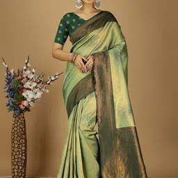 KAYOMMI Woven Design Zari Art Silk Kanjeevaram Saree-58