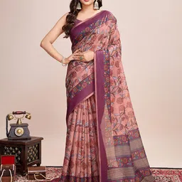 AMRUTKALA SAREES Ethnic Motifs Printed Zari Saree With Blouse Piece-picture-40
