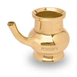 POSHIFY Brass Kalash with Pipe - Puja Kalash-36