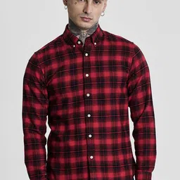 Snitch Men Smart Slim Fit Button-Down Collar Checked Casual Shirt-image-28