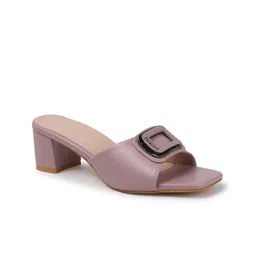 AVIVASTYLE Block Mules with Buckles image 3