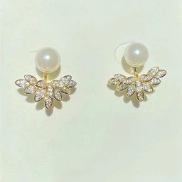 BEYTER Classic Sterling Silver Stones Studded & Pearl Beaded Contemporary Studs-0