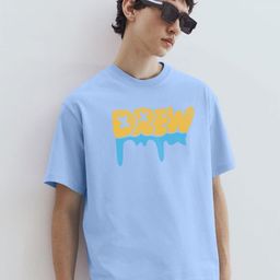 MaverIQ Typography Printed Drop-Shoulder Sleeves Organic Cotton Oversized T-shirt-picture-7