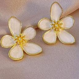 SZN Korean Artificial Beads Beaded Floral Studs-41