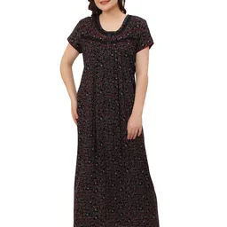Ms.Lingies Floral Printed Maxi Nightdress-image-69
