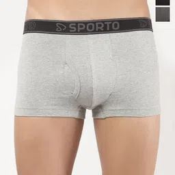 Sporto by Macho Pack Of 3 Mid Rise Trunks M1022_B(1)-CH(1)-G(1)-L-B_CH_G-picture-23