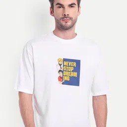 BOLLYWOO.OOO Unisex Bio Finish Graphic Printed Round Neck Cotton Oversized T-shirt-image-58