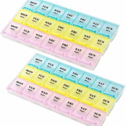 MONDAY - SUNDAY 3 Layer Pill Box for Efficient Medication Storage, Pill Organizer (Pack of 2) Pill Box-image-20