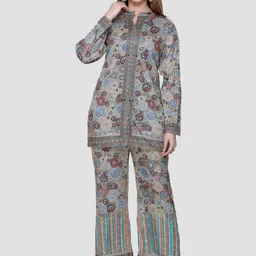 aarbee Printed Mandarin Collar Tunic With Trousers-picture-12