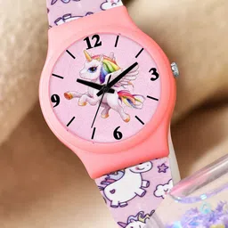 VIRAKTI Kids Brass Printed Dial & Straps Analogue Watch KID-16-V-37