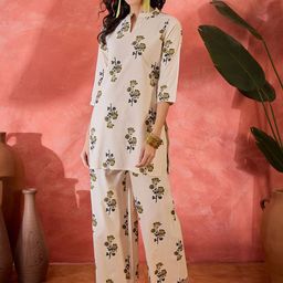 Sangria Printed Pure Cotton Tunic & Trousers Co-Ords-image-95
