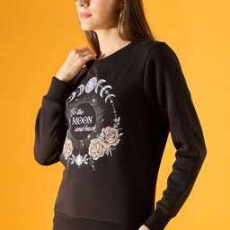 98 Degree North Women Graphic Embroidered Round Neck Fleece Pullover Sweatshirt-image-100