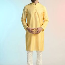 Prakatha Geometric Embroidered Mandarin Collar Thread Work Silk Straight Kurta-46
