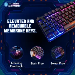RPM Euro Games Gaming Keyboard With 87 Keys & RGB Backlit | With Suspension Keys Wired USB Tenkeyless Gaming Keyboard Compatible with Desktop, Laptop, Tablet, iPad, Mac stand support,multimedia_keys,Gaming Keyboard Wired | RGB Backlit, Spill Proof, Membrane Keyboard With Mechanical Feel image 3