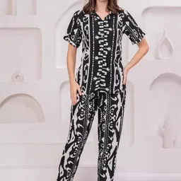JC4U Women Printed Shirt Collar Night Suits-picture-39