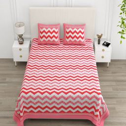 tundwal's White & Pink Floral 210 TC Cotton King Bedsheet Set 2.2 m x 2.74 m-image-74