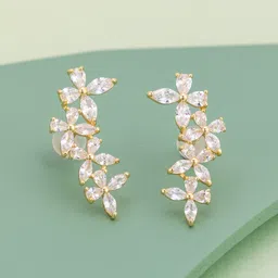 Kushal's Fashion Jewellery Gold-Plated Zircon Studded Party Classic Studs Earrings-image-27