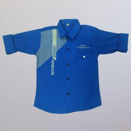 FASHION GRAB Boys Classic Fit Typography Printed Spread Collar Cotton Casual Shirt-image-43