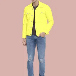 KLIZEN Self Design Spread Collar Cotton Jacket-36