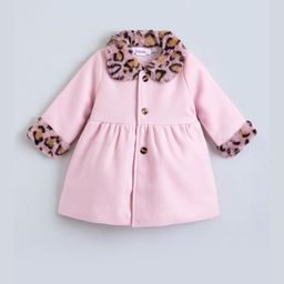 Hopscotch Kids Pink Full-Sleeve Animal Print Collar & Cuffs Coat-picture-33