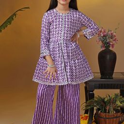 Sangria Girls Printed Kurta Sets-image-59