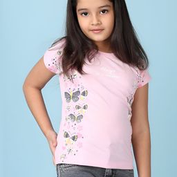 V-Mart Girls Graphic Printed Round Neck Cotton T-shirt-picture-42