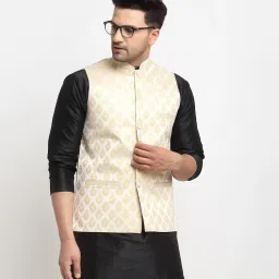 Men Woven Design Nehru Jacket-image-1