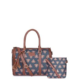 THE CLOWNFISH Floral Printed Oversized Structured Shoulder Bag with Tasselled-9