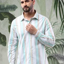 Stylecast X Kotty Men Comfort Pinstripes Striped Regular Fit Casual Shirt-image-39